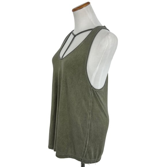 Free People We The Free Olive Green Distressed Strappy Tank Top - Picture 7 of 16